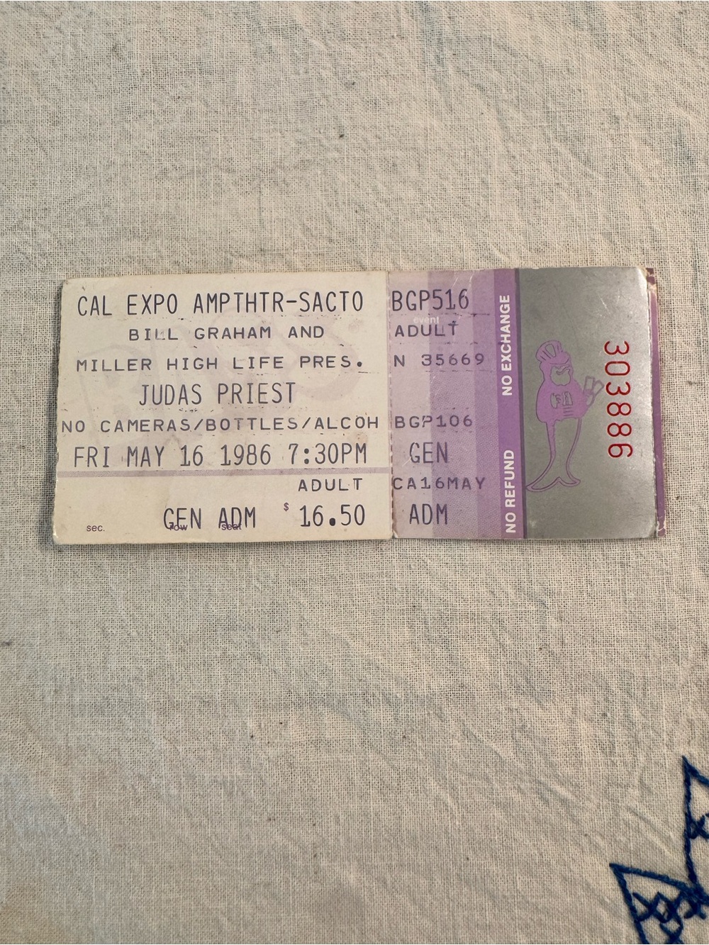 Vintage 1986 Judas Priest Sacramento Heavy Metal Music Memorabilia